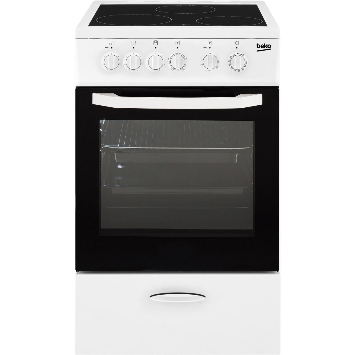Cuisinière vitrocéramique BEKO CSS48100GW