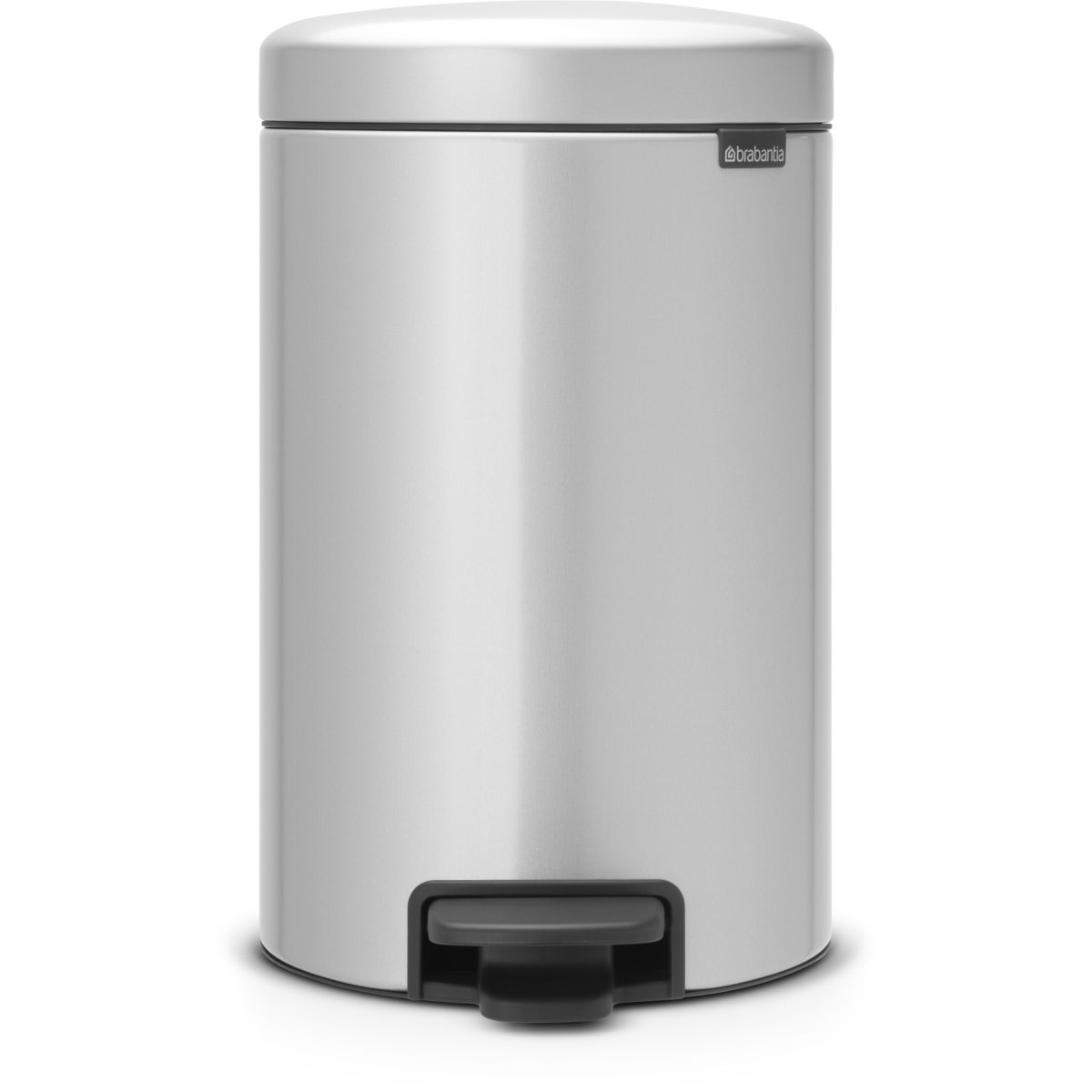Poubelle manuelle BRABANTIA à pédale NewIcon 12L MetallicGrey Silent