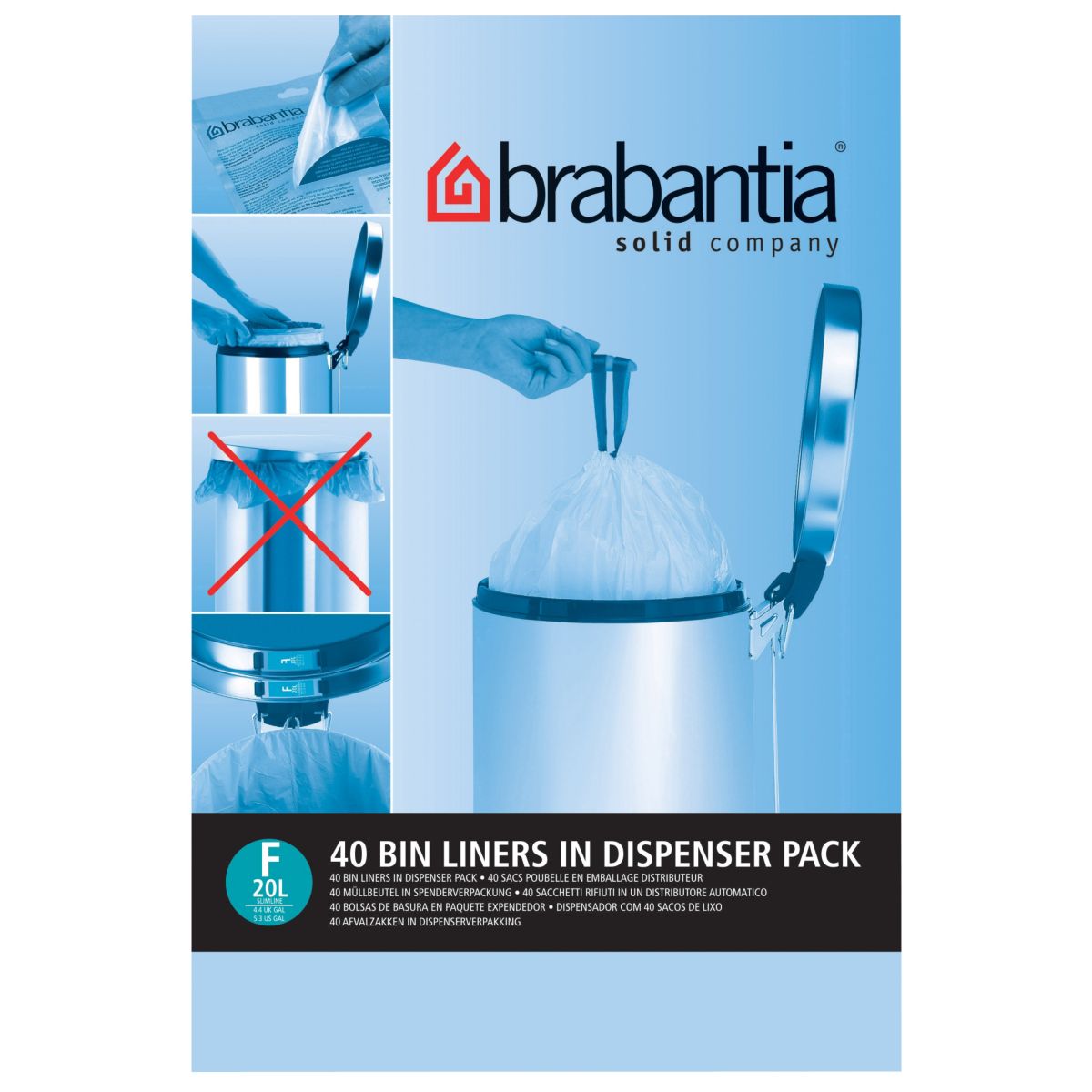 Distributeur BRABANTIA 20L Slimeline (40sacs/distributeur)