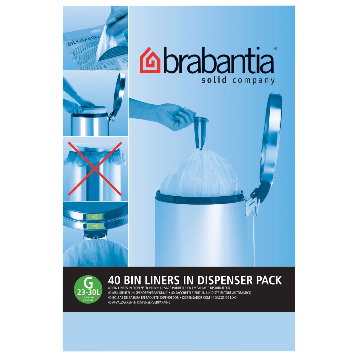 Distributeur BRABANTIA sacs poubelle 30L(40sacs/distributeur)