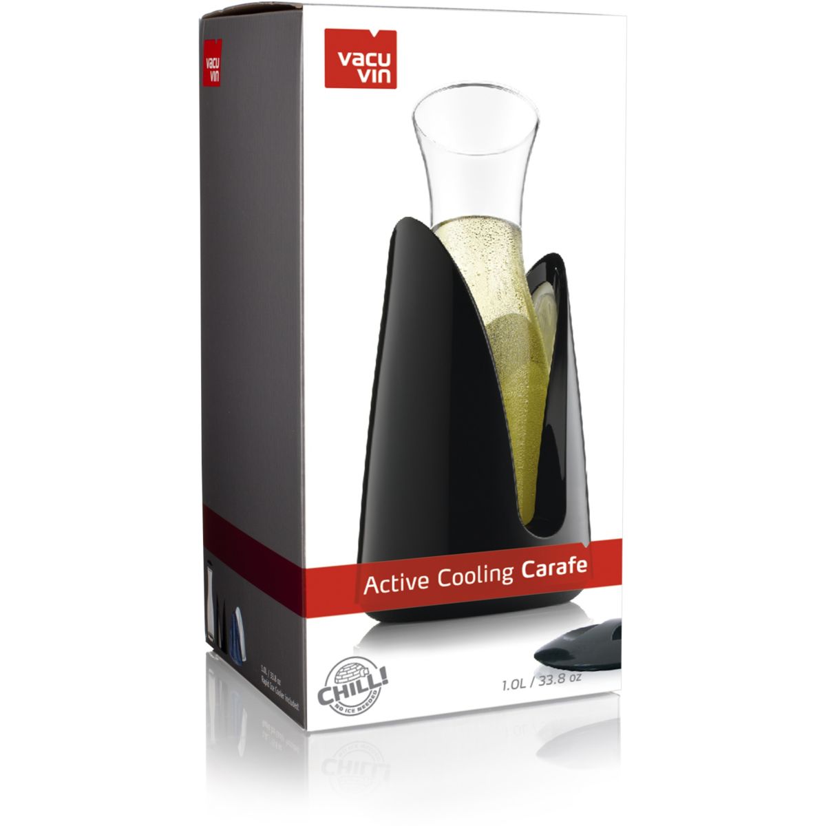 Carafe VACUVIN en verre avec support rafraîchissant