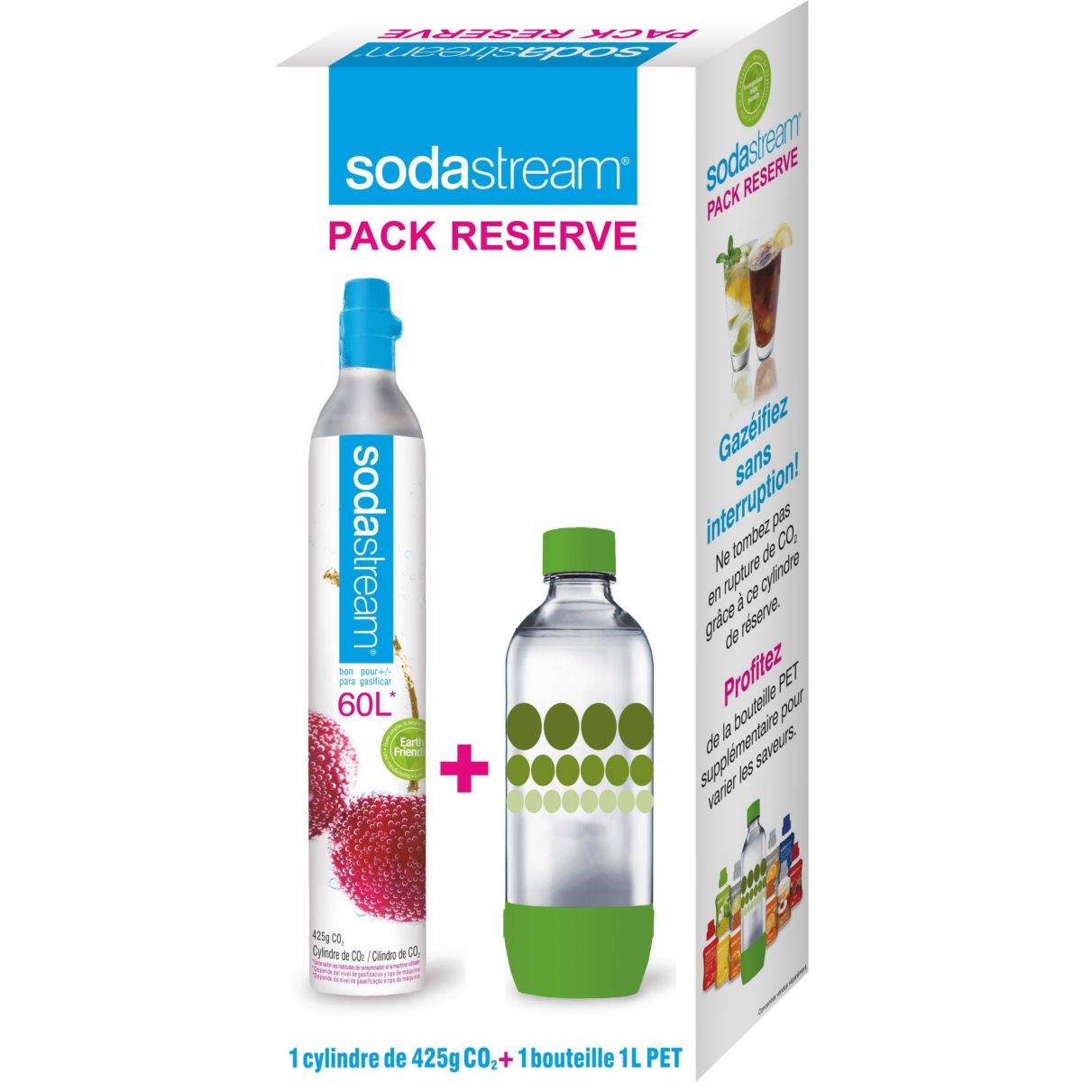 Pack bouteille et cylindre SODASTREAM PACK Cylindre C02 60L + 1 bouteille