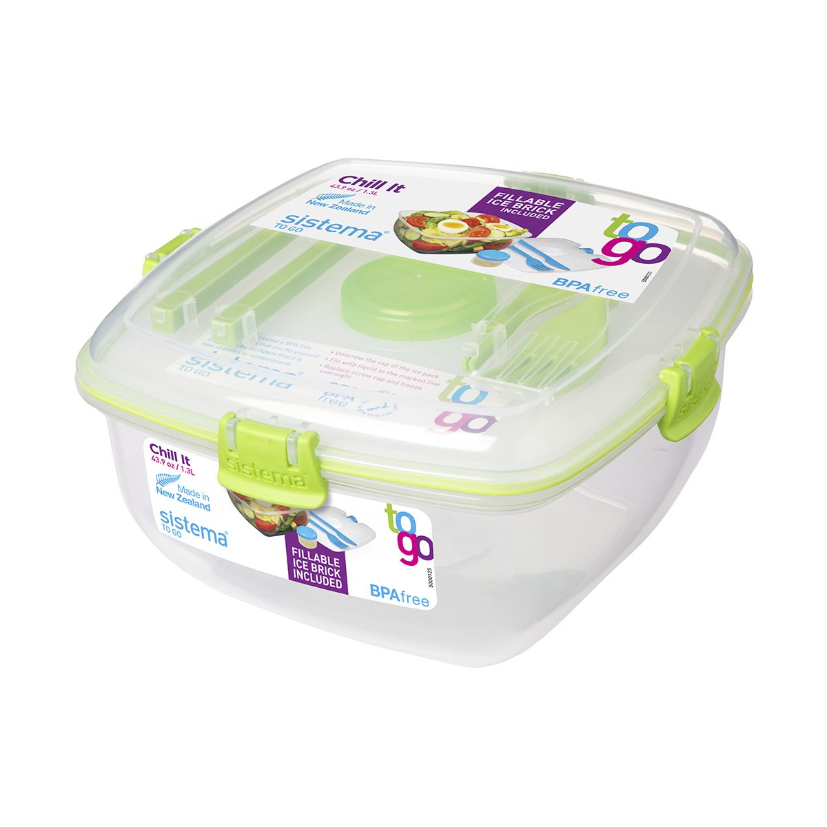 Lunch box SISTEMA carrée à clips Chill It To Go 1.3 L