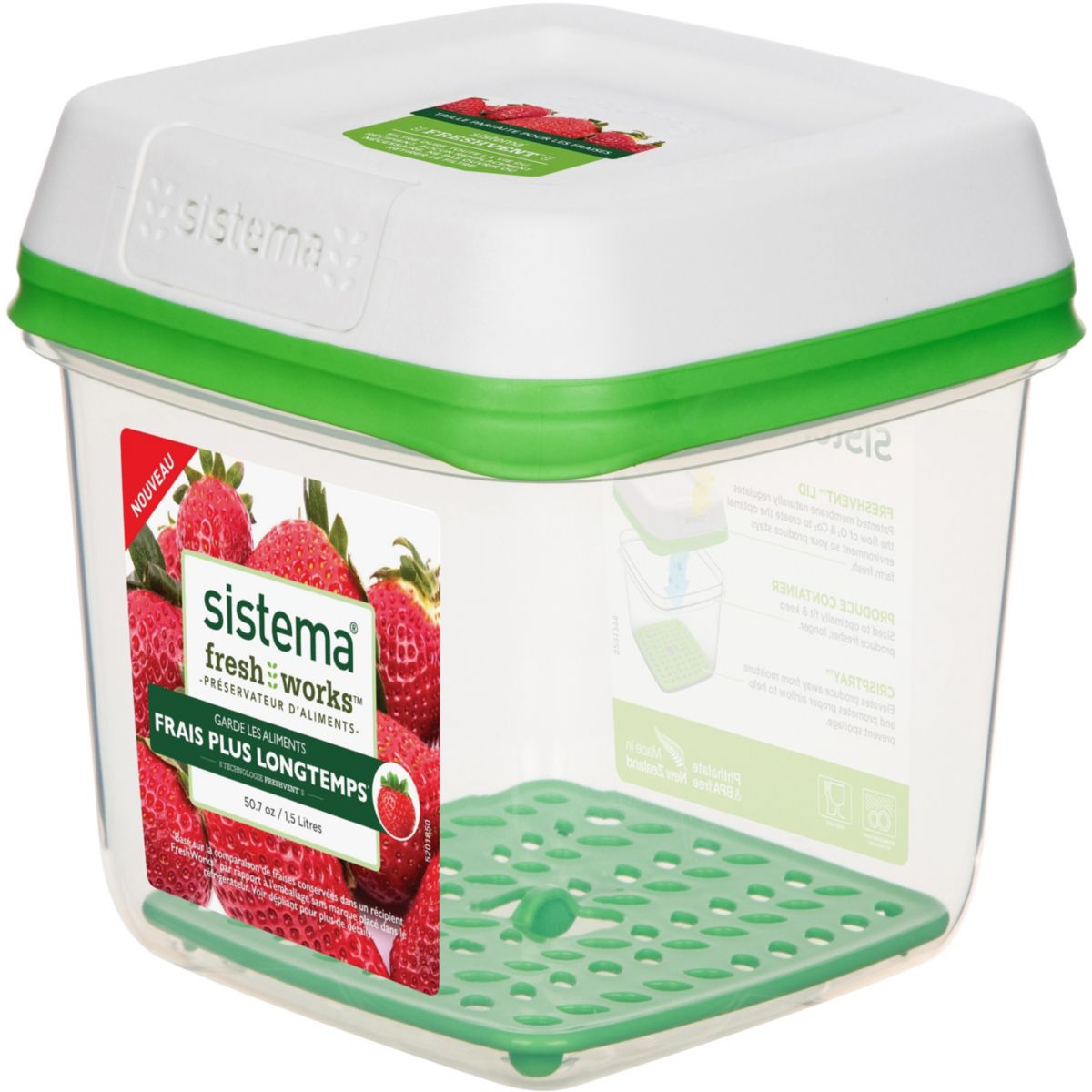 Boîte de conservation SISTEMA DE PRESERVATION FRESHWORKS CARREE 1.5L