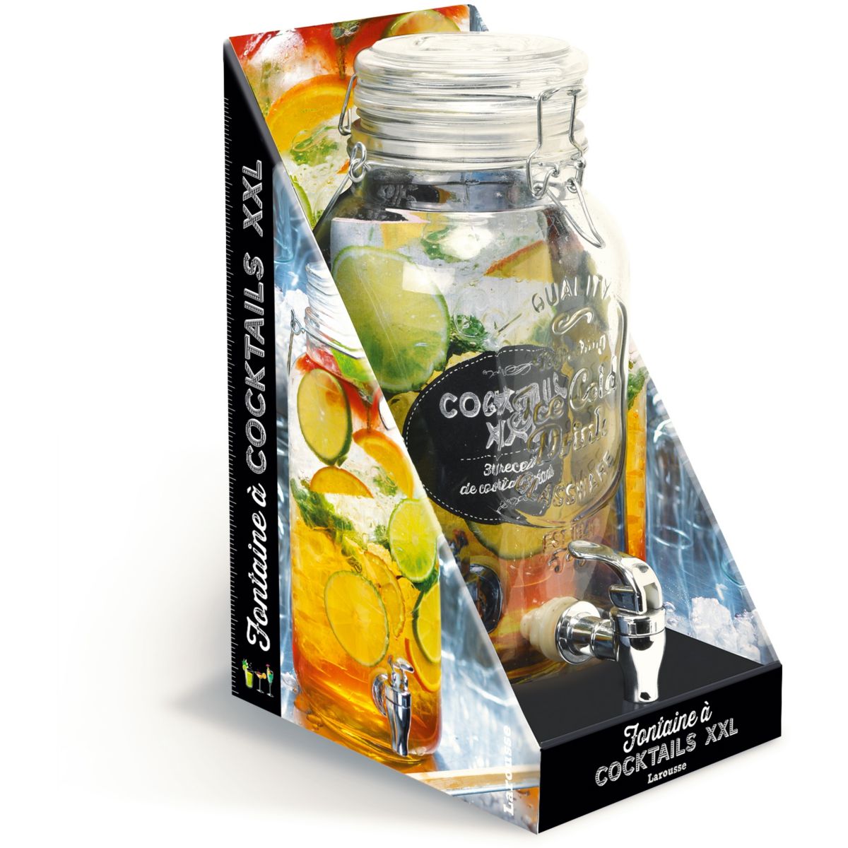 Coffret LAROUSSE Fontaine à cocktails XXL 4.5L + recettes